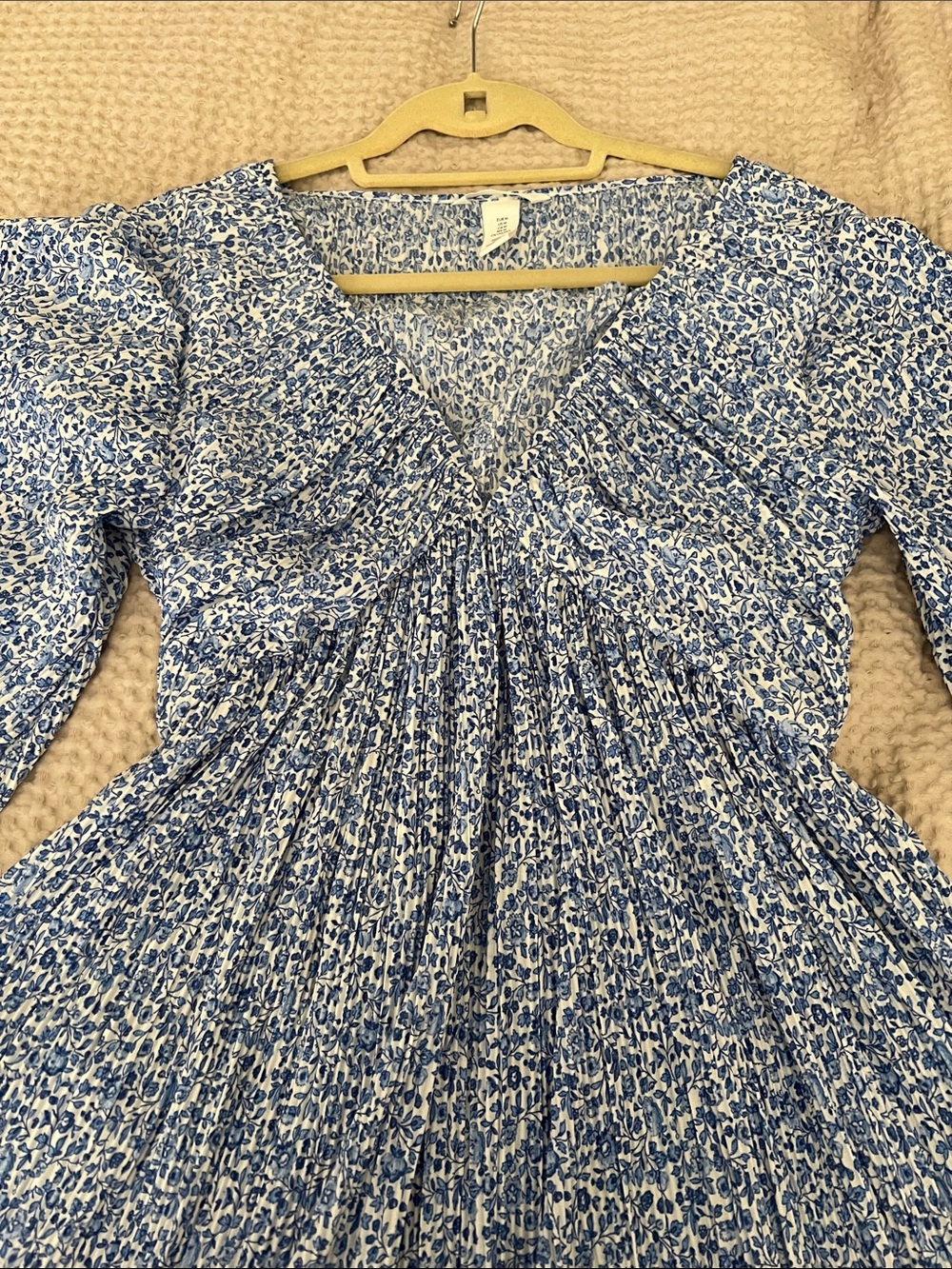 H&M Blue Floral Long Sleeve Tunic Dress - Picture 8 of 8